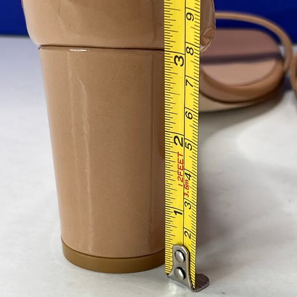 Stuart Weitzman Nudistcurve 75 Patent Leather Block Heel Sandal Adobe Women's 7B - Picture 8 of 11